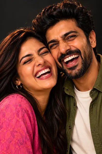 Couple laughing together