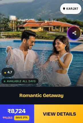 Romantic Getaway in Karjat — poolside couple staycation, live on Awestruck, rated 4.7