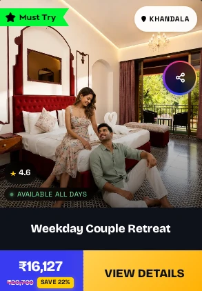 Weekday Couple Retreat in Khandala — Must Try couple stay, live on Awestruck, rated 4.6
